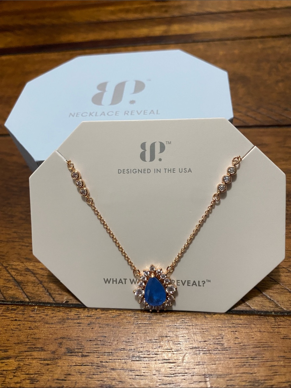Bomb Party OG Originals Necklace - Ocean Blue Quartz Rose Gold Plating